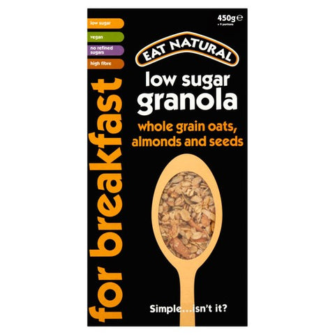 Eat Natural Low Sugar Granola Wholegrain Oats, Almonds & Seeds 450g (Pack of 3)