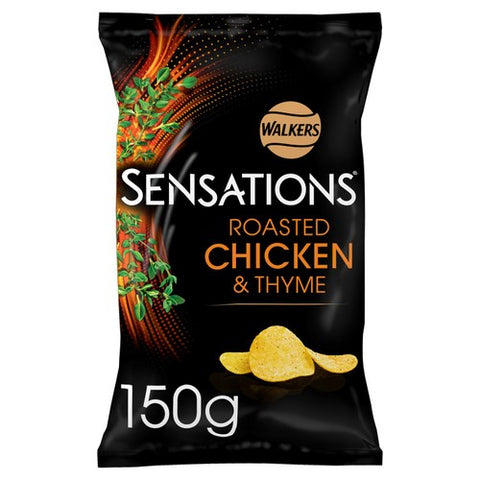Sensations Roasted Chicken & Thyme Sharing Bag Crisps 150g (Pack of 3)