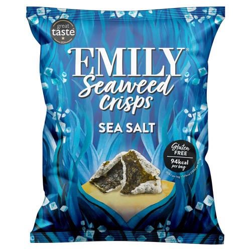 Emily Seaweed Crisps, Sea Salted 18g (Pack of 6)