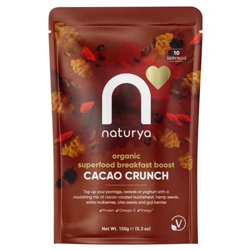 Naturya Organic  Breakfast Boost Cacao Crunch 150g (Pack of 3)