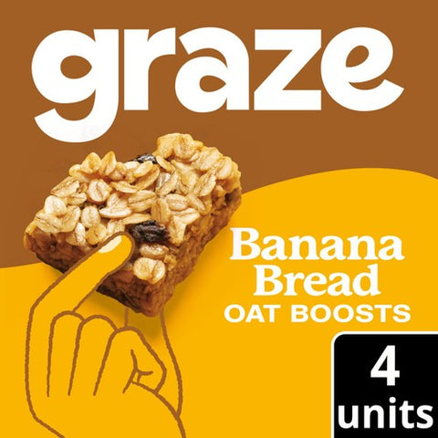 Graze Banana Bread Oat Boosts Flapjack Snack 4 x 30g (Pack of 3)