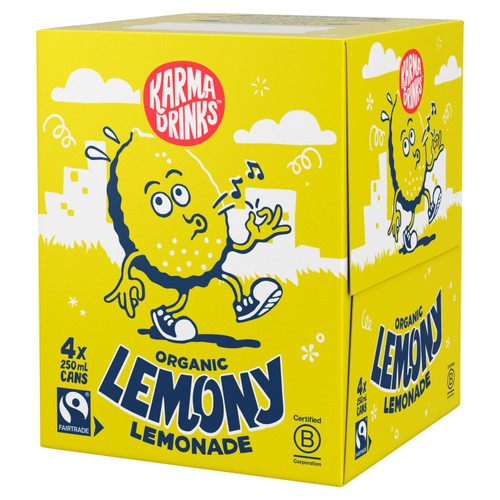 Karma Drinks Lemony Lemonade 4 x 250ml (Pack of 2)