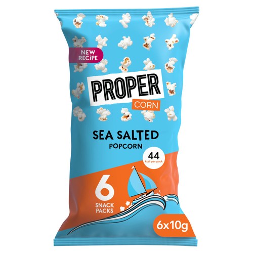 Propercorn Lightly Sea Salted Multipack 6 x 10g (Pack of 3)