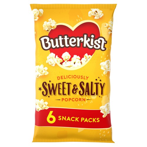Butterkist Sweet & Salty Popcorn Multipack 6 x 12g (Pack of 3)