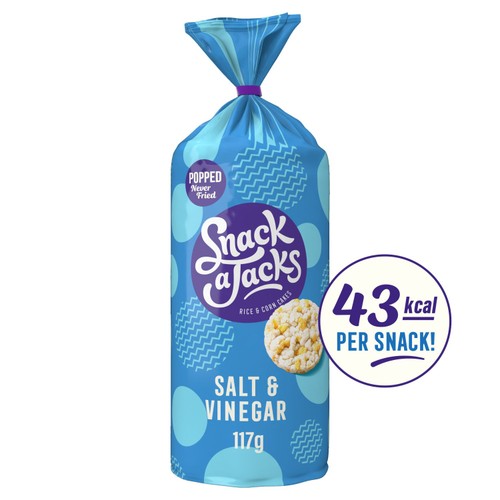 Snack a Jacks Salt & Vinegar Jumbo Rice Cakes 117g (Pack of 3)