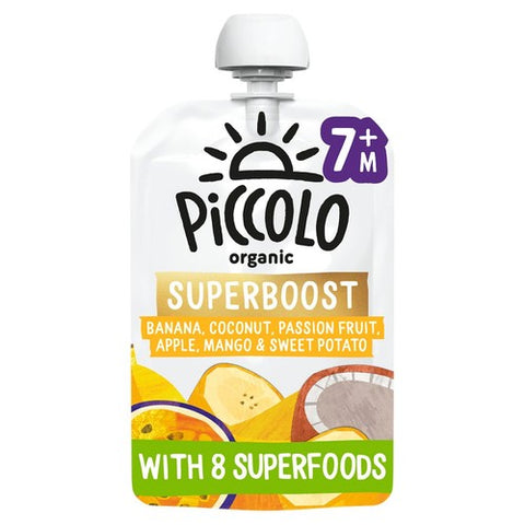 Piccolo Organic Superboost Banana, Coconut Passionfruit, 8 100g (Pack 3)