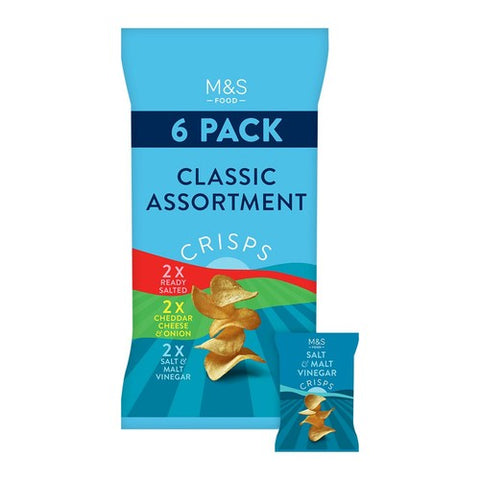 M&S Classic Crisp Assortment Multipack 6 x 25g (Pack of 3)