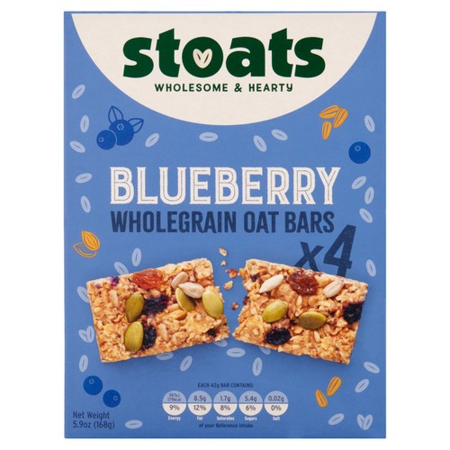 Stoats Blueberry & Honey Porridge  Oat Bars 4 x 42g (Pack of 3)