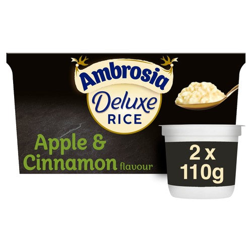 Ambrosia Deluxe Rice Pudding Apple and Cinnamon Pots 2 x 110g (Pack of 2)