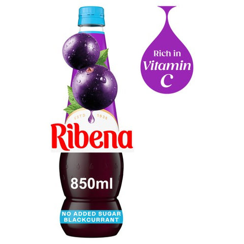 Ribena Light Blackcurrant No Added Sugar Squash 850ml (Pack of 2)