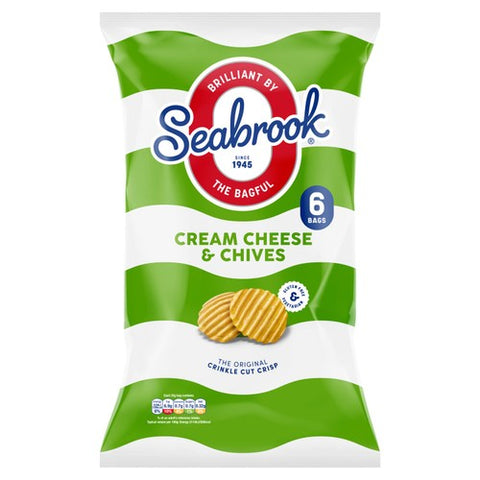 Seabrook Cheese & Chive Crinkle Crisps 6 x 25g (Pack of 3)