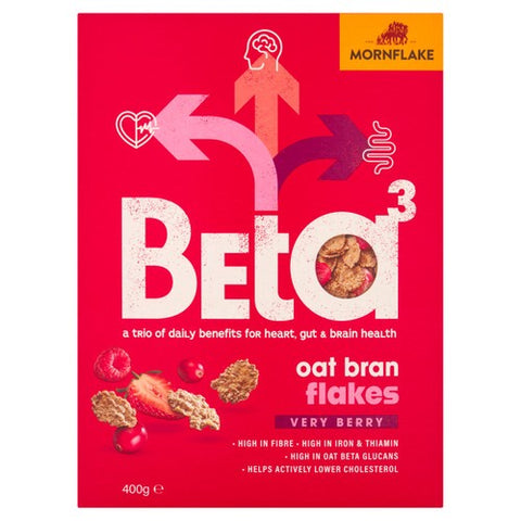 Mornflake Beta 3 Oatbran Flakes Very Berry 400g (Pack of 3)