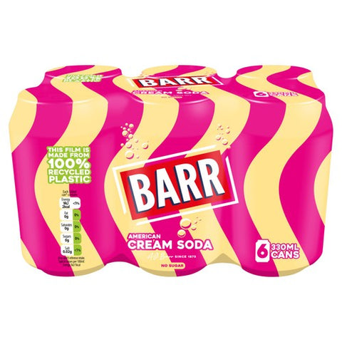 Barr American Cream Soda 6 x 330ml (Pack of 2)