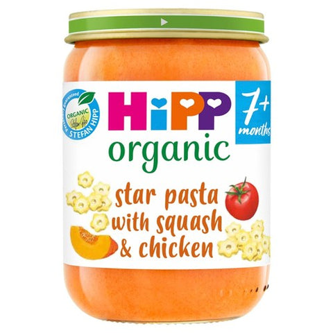 HiPP Organic Star pasta with Squash Chicken Food Jar 7+ Months 190g (Pack 2)