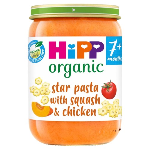 HiPP Organic Star pasta with Squash Chicken Food Jar 7+ Months 190g (Pack 2)