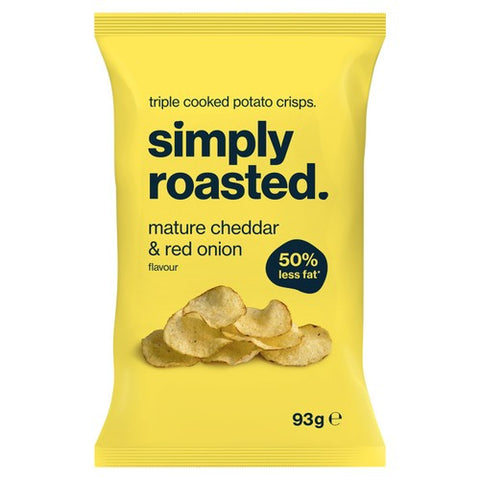 Simply Roasted Mature Cheddar & Red Onion Crisps 93g (Pack of 6)