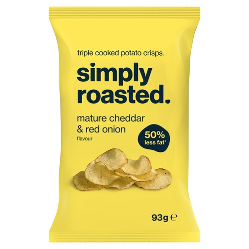 Simply Roasted Mature Cheddar & Red Onion Crisps 93g (Pack of 6)