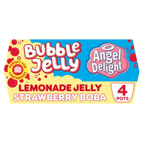 Angel Delight Lemonade Jelly Strawberry Dessert Snack Pot 4 x 130g (Pack 2)