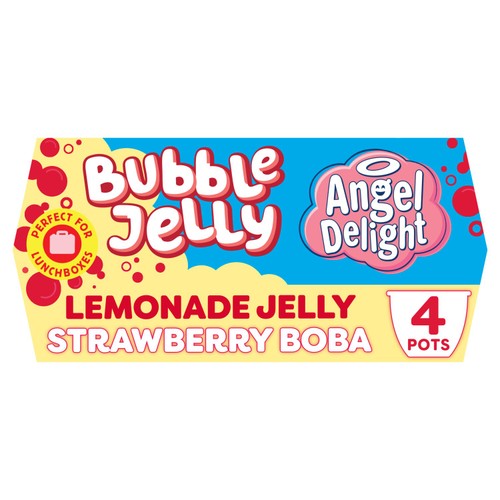 Angel Delight Lemonade Jelly Strawberry Dessert Snack Pot 4 x 130g (Pack 2)