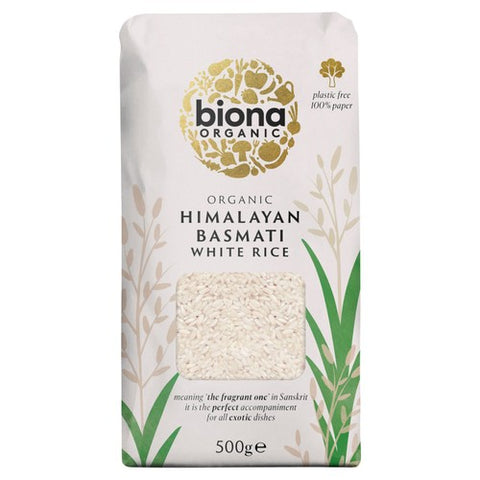 Biona Organic White Basmati Rice 500g (Pack of 3)