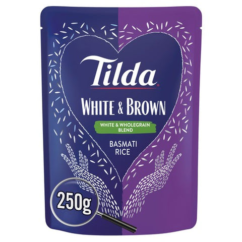 Tilda Microwave White & Brown Basmati Rice 250g (Pack of 2)