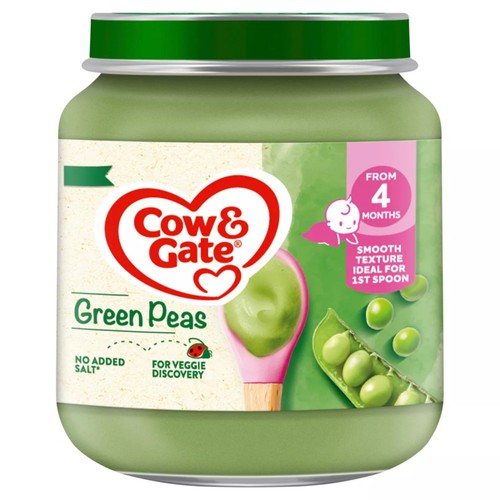 Cow & Gate Peas Baby Food Snack Jar 6+ Months 125g (Pack of 2)