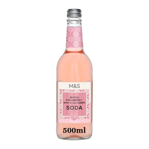 M&S Stawberry Mint & Cucumber Soda 500ml (Pack of 6)