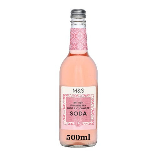 M&S Stawberry Mint & Cucumber Soda 500ml (Pack of 6)