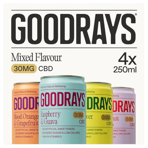 Goodrays CBD Drinks - Four Flavour Mixpack 4 x 250ml (Pack of 2)