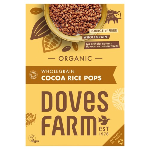 Doves Farm Organic Wholegrain Cocoa Rice Pops 300g (Pack of 3)