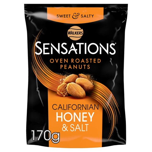 Sensations Californian Honey & Salt Roasted Sharing Peanuts 170g (Pack of 3)