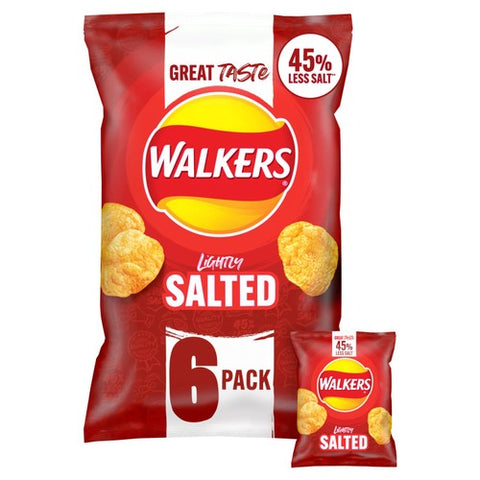 Walkers Lightly Salted Multipack Crisps 6 x 25g (Pack of 3)