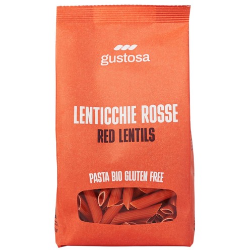 Gustosa Gluten Free Pasta 100% Organic Red Lentil Penne Rigate 340g (Pack of 3)