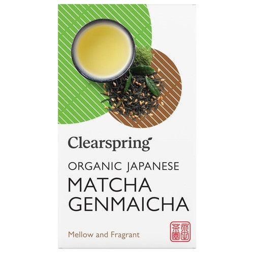 Clearspring Organic Japanese Matcha Genmaicha Green Tea Teabags 20's (Pack of 3)