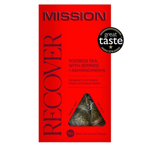 MISSION Recover Rooibos Tea Bags with Berry + Ashwagandha 15's (Pack of 3)