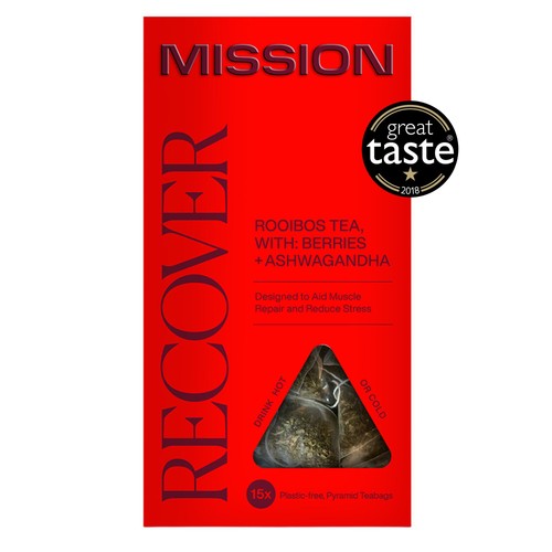MISSION Recover Rooibos Tea Bags with Berry + Ashwagandha 15's (Pack of 3)