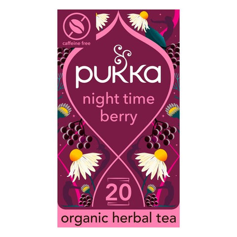 Pukka Organic Night Time Berry Herbal Tea Compostable Sleep 20's (Pack 3)