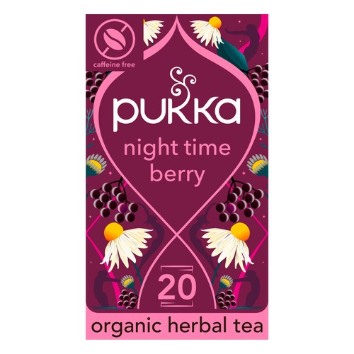Pukka Organic Night Time Berry Herbal Tea Compostable Sleep 20's (Pack 3)