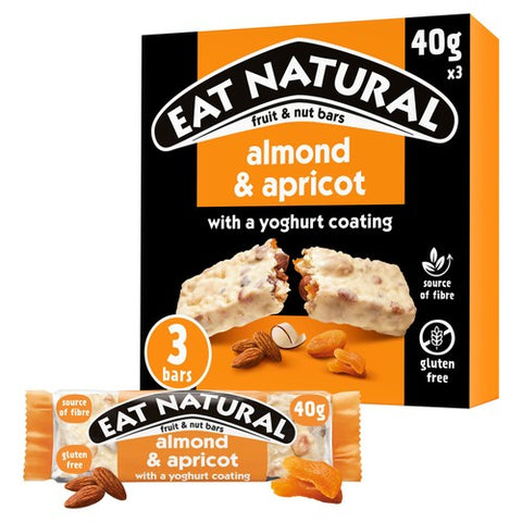 Eat Natural Almond & Apricot Yoghurt Coated Bars 3 x 40g (Pack of 3)
