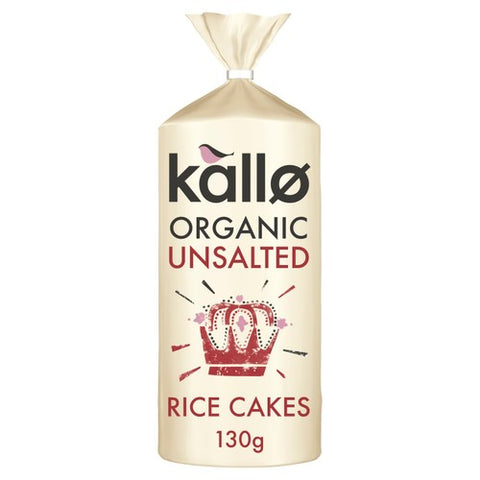 Kallo Organic Unsalted Rice Cakes 130g (Pack of 3)
