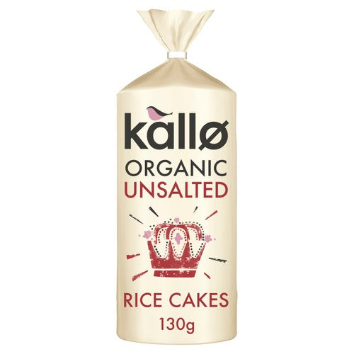 Kallo Organic Unsalted Rice Cakes 130g (Pack of 3)