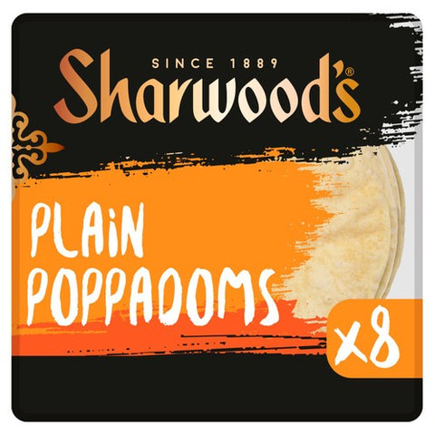 Sharwood's Plain Poppadoms 8 x 8.5g (Pack of 6)