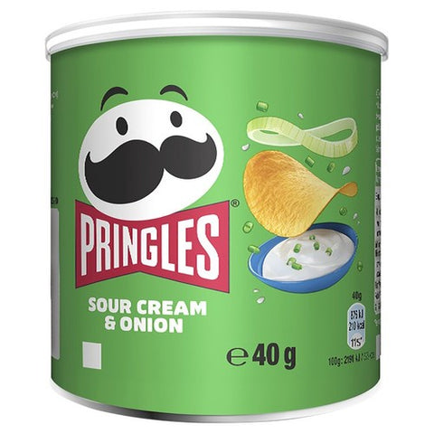 Pringles Sour Cream & Onion Crisps Can 40g (Pack of 6)