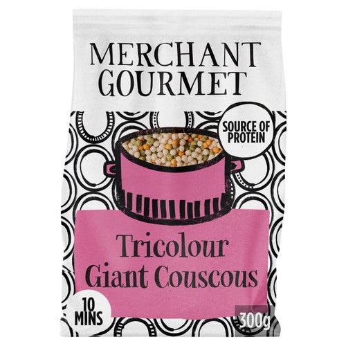 Merchant Gourmet Dried Giant Tricolour Couscous 300g (Pack of 3)
