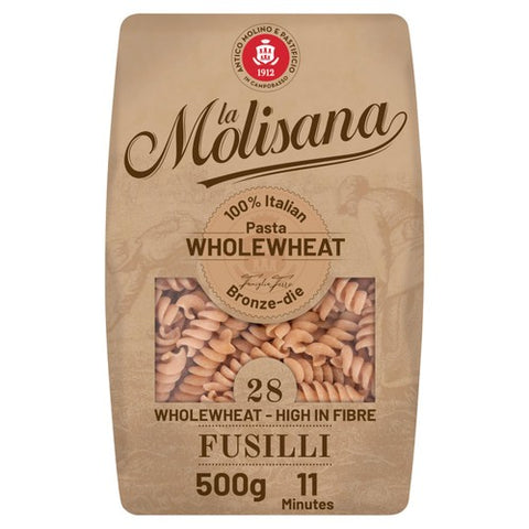 La Molisana Wholewheat Fusilli Pasta No.28 500g (Pack of 3)