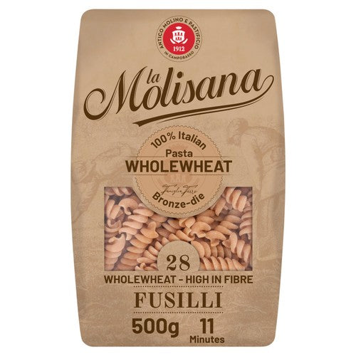 La Molisana Wholewheat Fusilli Pasta No.28 500g (Pack of 3)
