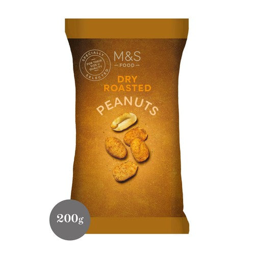 M&S Dry Roasted Peanuts 200g (Pack of 3)