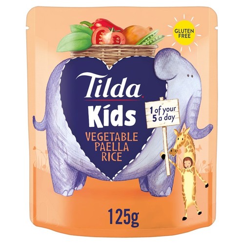 Tilda Kids Vegetable Paella Rice 125g (Pack of 3)