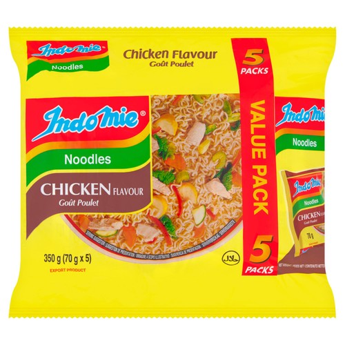 Indomie KAD Chicken Flavour Instant Noodles Multipack 5 x 70g (Pack of 2)