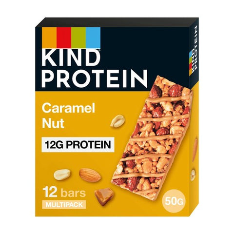 KIND Protein Caramel Nut Snack Bars Multipack 12 x 50g (Pack of 3)